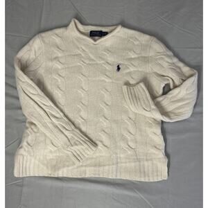 Vintage Women’s Polo By Ralph Lauren Wool Cashmere Cable Knit Sweater Size Small
